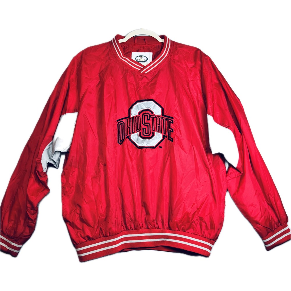 Vintage Y2K Vesi Ohio State Buckeyes Pullover Windbreaker Men L Red NCAA